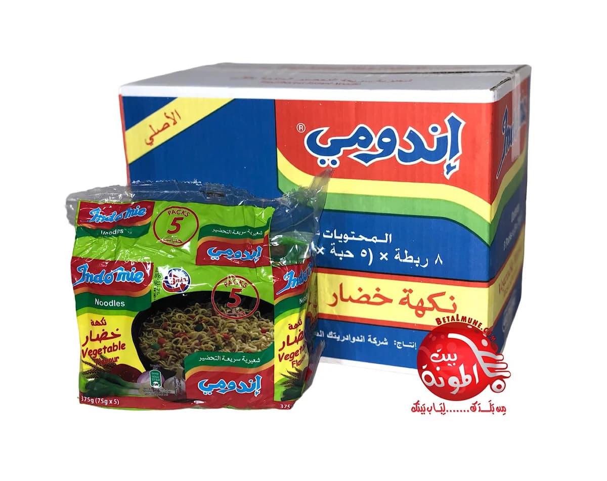 Paquete Indomie sabor vegetal 40x75g